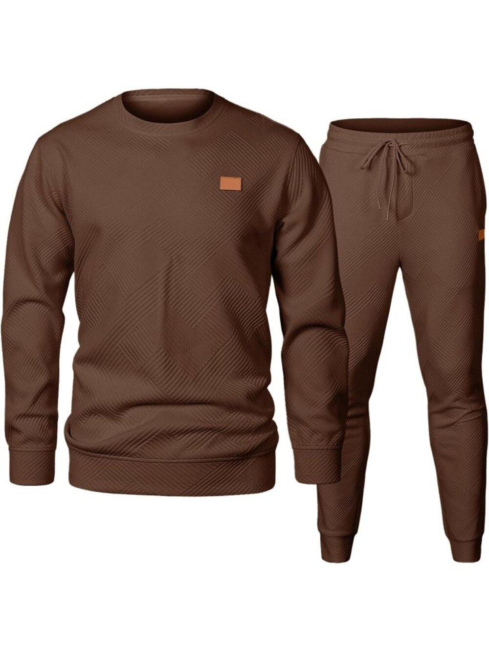 Men's 2 Piece Sets Coffee Sweatsuits Casual Long Sleeve Sweatpants Fall Outdoor